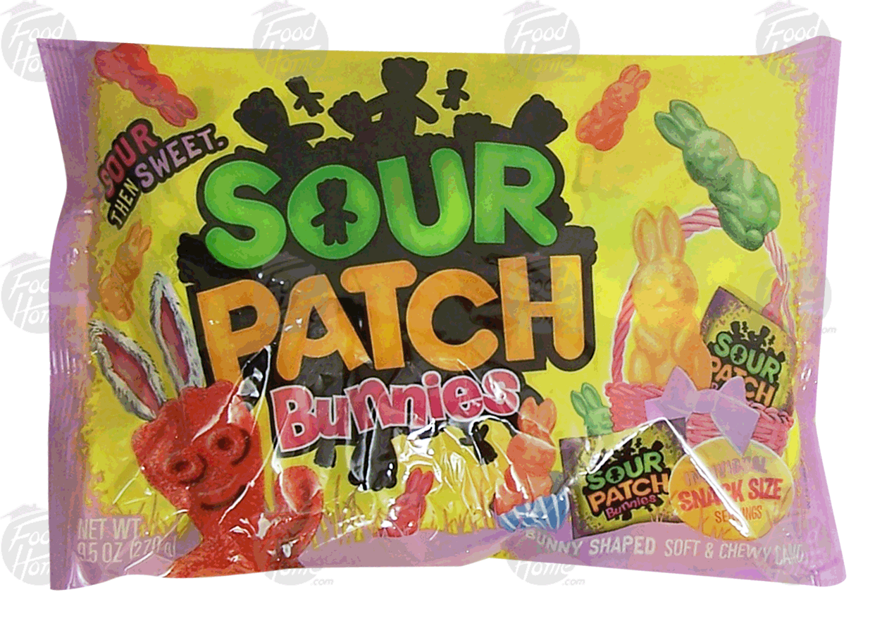 Sour Patch Bunnies sour then sweet soft chewy candy, individual snack size servings Full-Size Picture